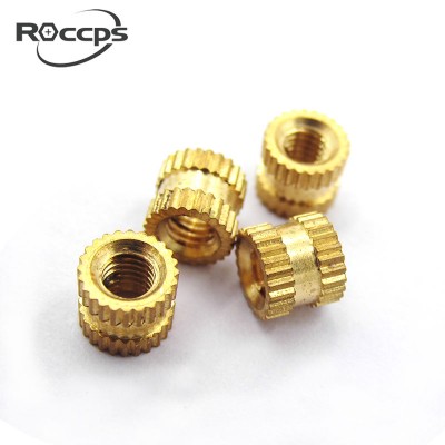 Round head brass knurled insert nut